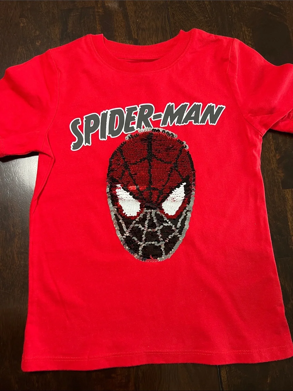 Marvel Spider-Man Red Tee with Sequin Mask - Picture 4 of 6